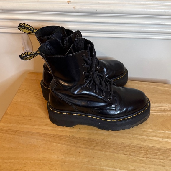 DR. Martens Jodon Platform Boots Black Leather Women’s‎ Size 5 - Picture 5 of 16